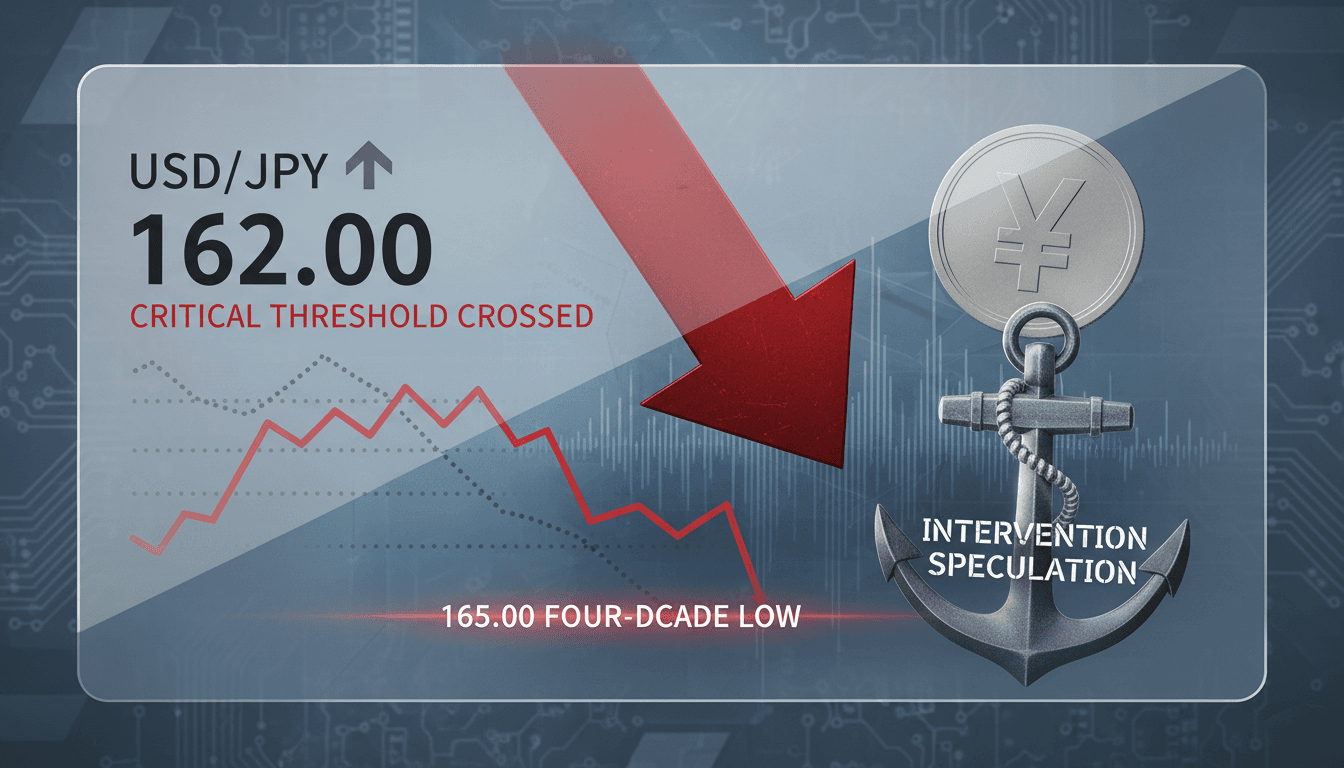 Graph showing the decline of the Japanese yen against the dollar.