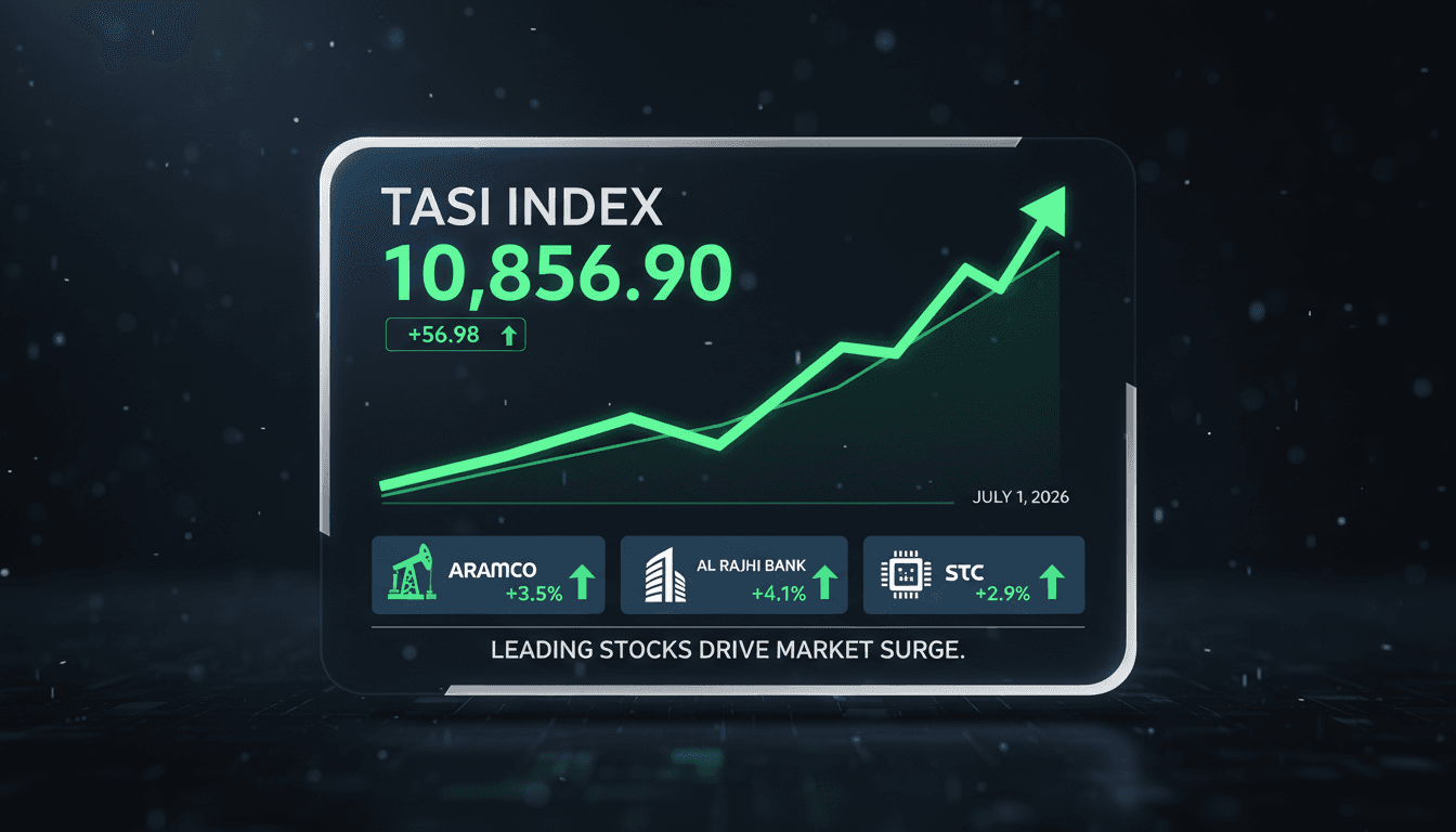 Saudi stock market sees significant rise in TASI index driven by leading stocks