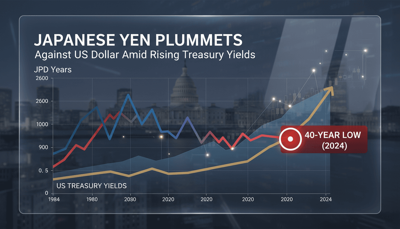 Japanese yen reaches 40-year low against US dollar amid rising Treasury yields