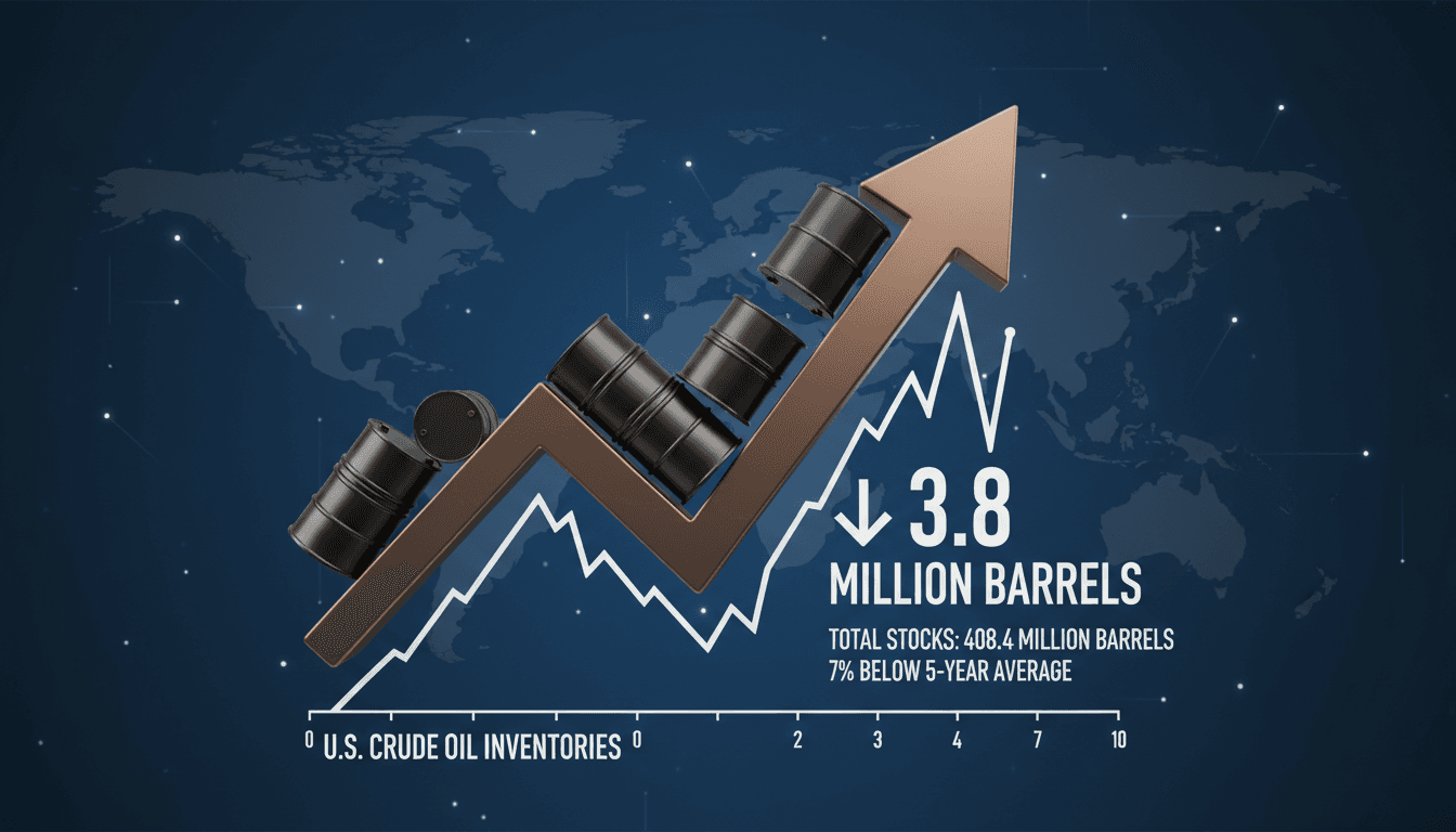 U.S. crude oil inventories decline by 3.8 million barrels
