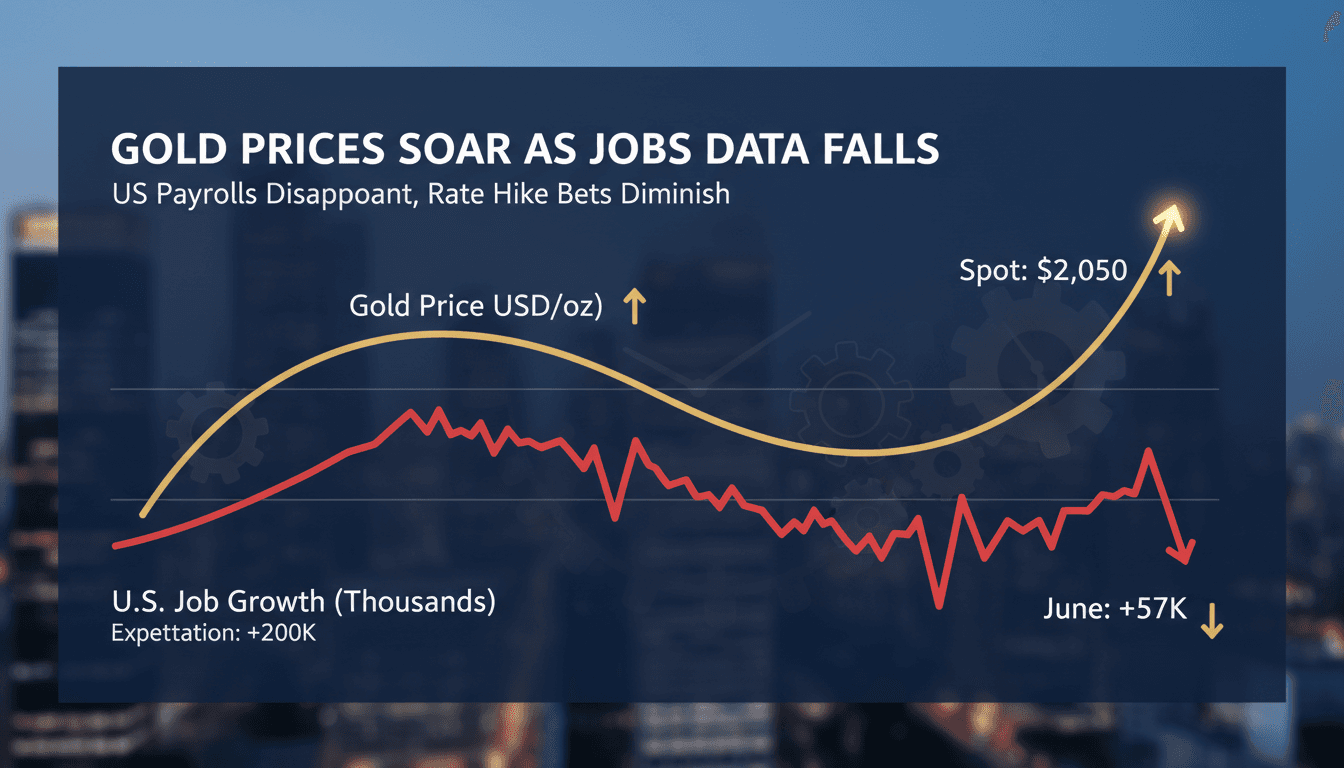 Gold prices rise as U.S. jobs data disappoints