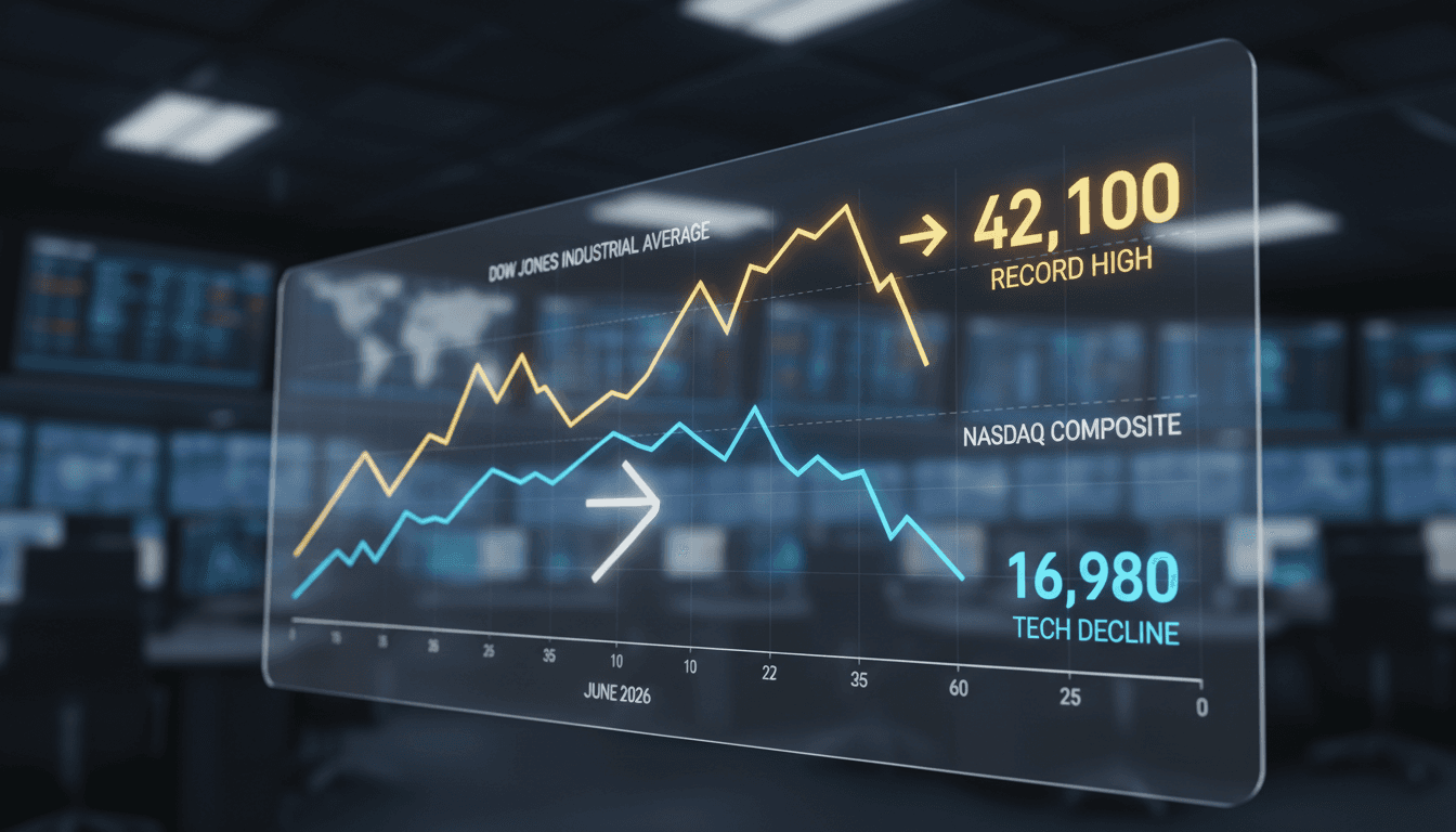 Dow Jones Industrial Average reaches record high amid mixed market performance