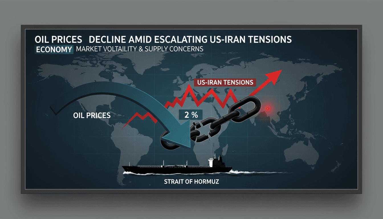 Oil prices decline due to escalating tensions between the US and Iran.