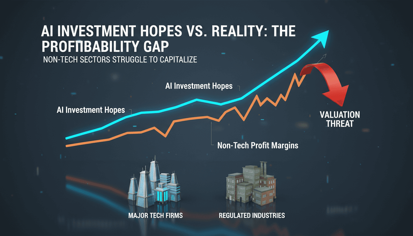 Graph showing the impact of AI investments on profit margins in non-tech sectors.