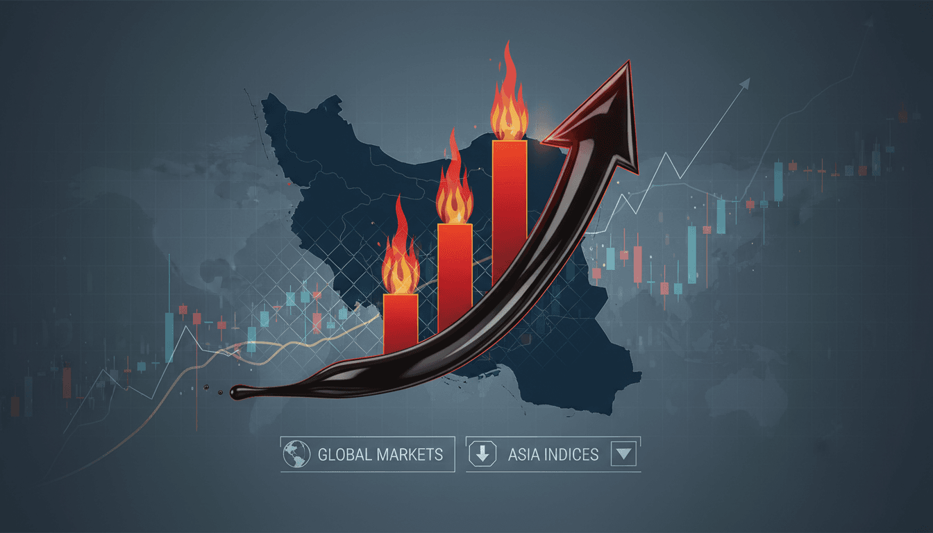 Graph showing the rise in oil prices following the US maritime blockade on Iran.