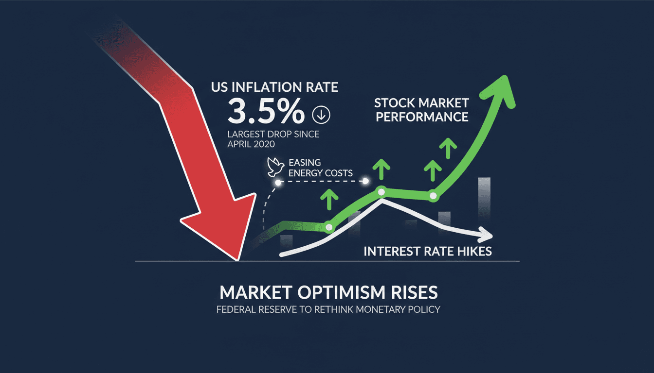 Graph showing the decline in US inflation rates and its impact on interest rates.