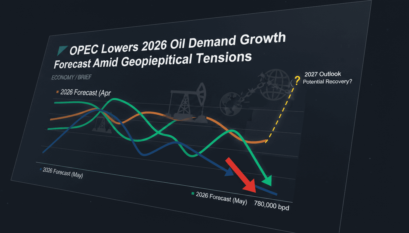 OPEC logo with oil barrels and geopolitical map background