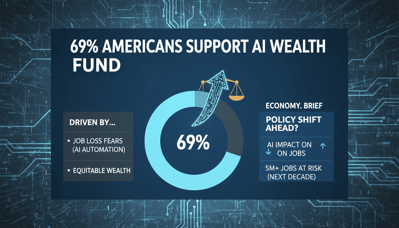 Graphic showing public support for AI-funded wealth redistribution initiatives.