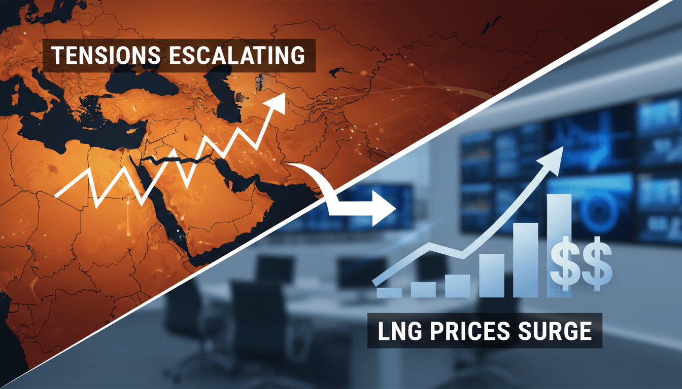 Graph showing the rise in Asian LNG prices amid geopolitical tensions.