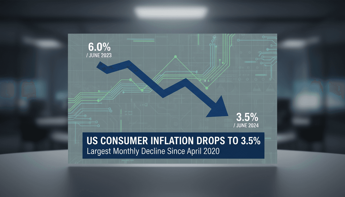 Graph showing the decline of U.S. inflation rates in June 2026.