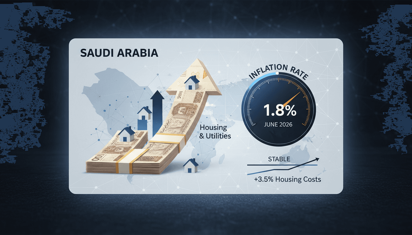 Graph showing Saudi Arabia's inflation rate trends and housing cost increases.