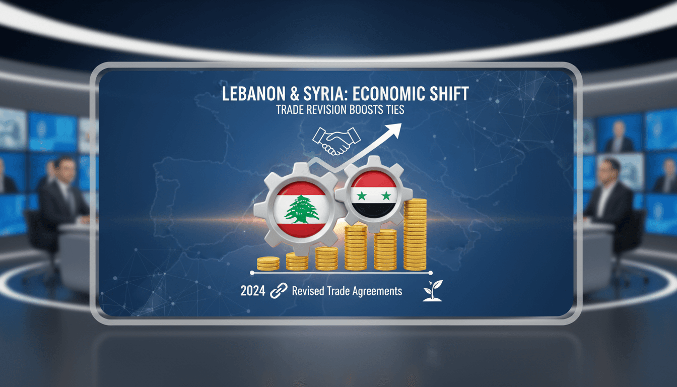 Lebanon and Syria flags symbolizing renewed trade relations