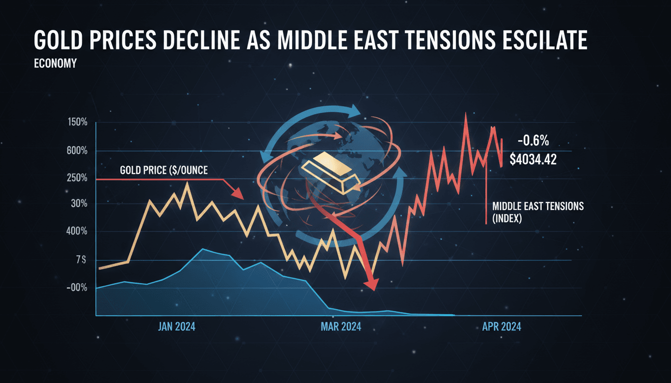 Gold bars with a backdrop of a geopolitical map highlighting the Middle East.