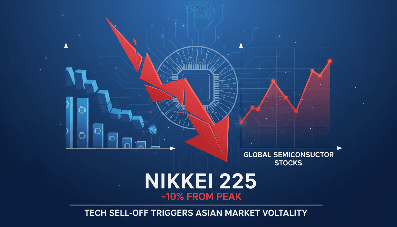 Nikkei 225 stock chart showing recent decline and market trends