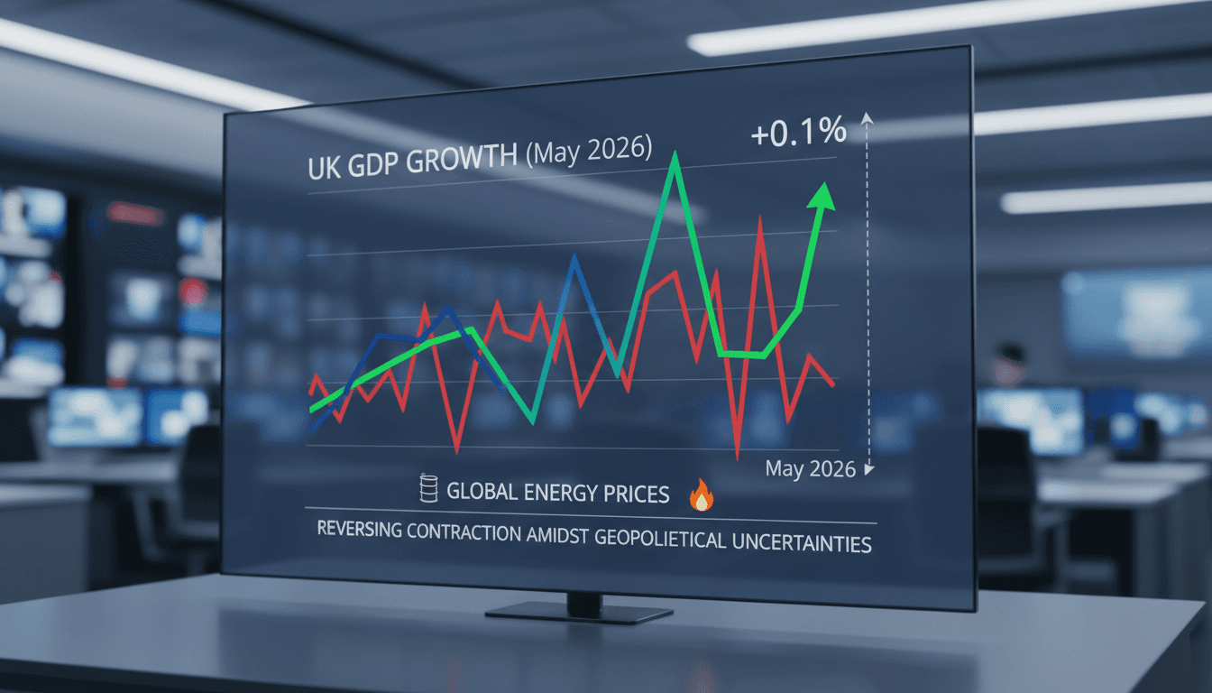 Graph showing UK GDP growth and energy price trends in May 2026.