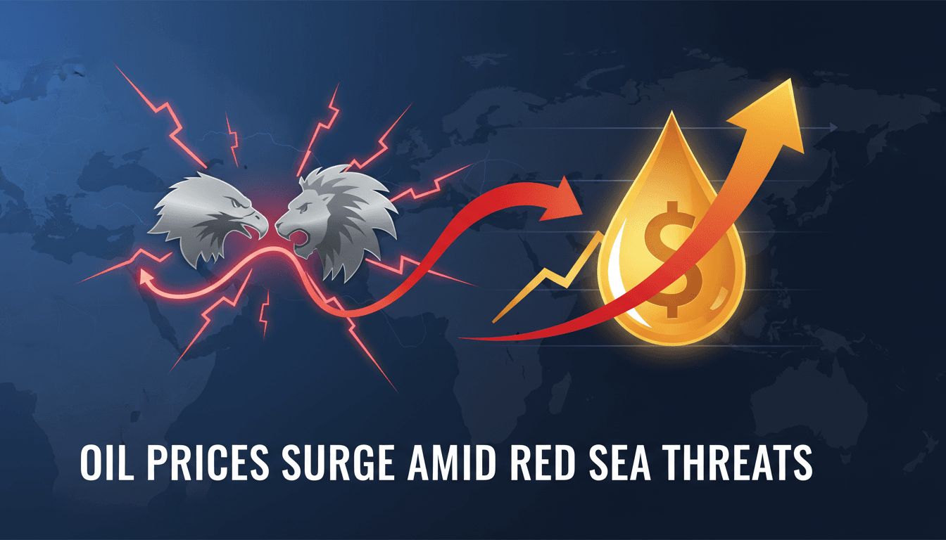 Oil prices rising due to geopolitical tensions between the US and Iran.