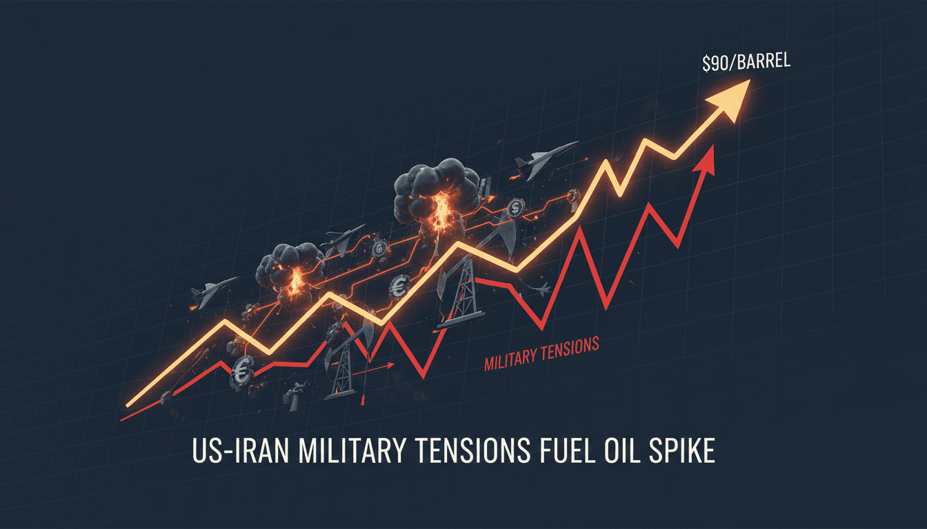 Oil prices rise amid escalating military tensions between the US and Iran.