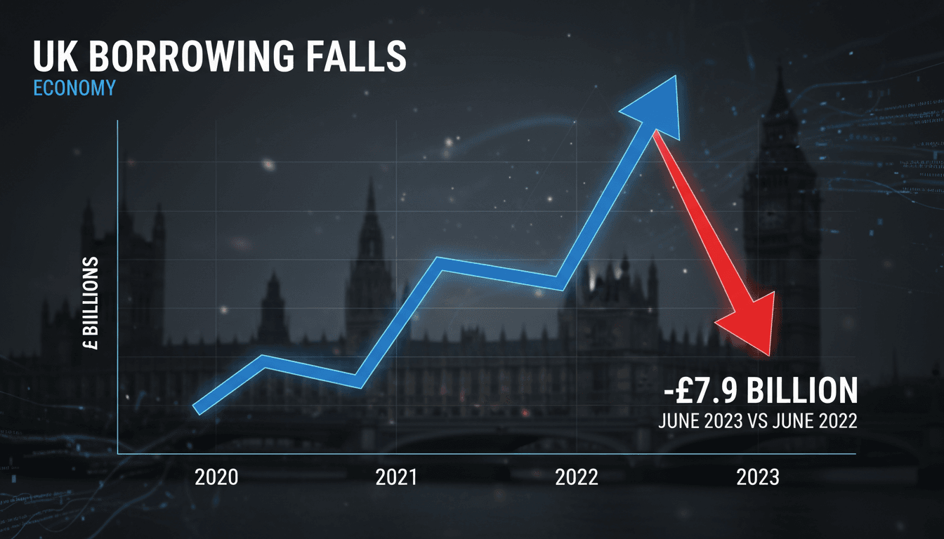 Graph showing UK public sector net borrowing trends