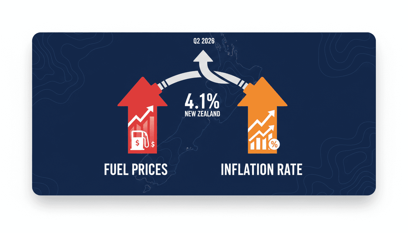 Graph showing New Zealand's inflation rate increase in Q2 2026