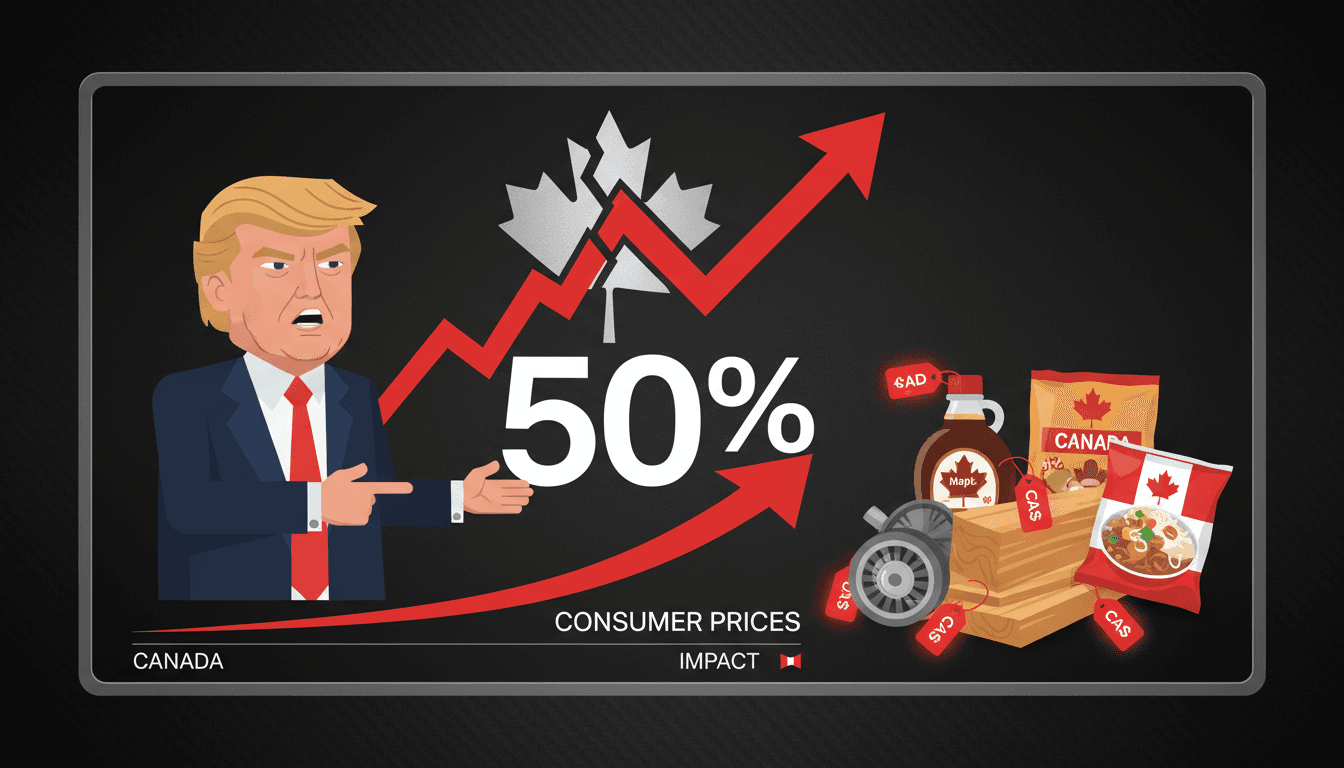 President Trump announcing tariffs on Canadian imports
