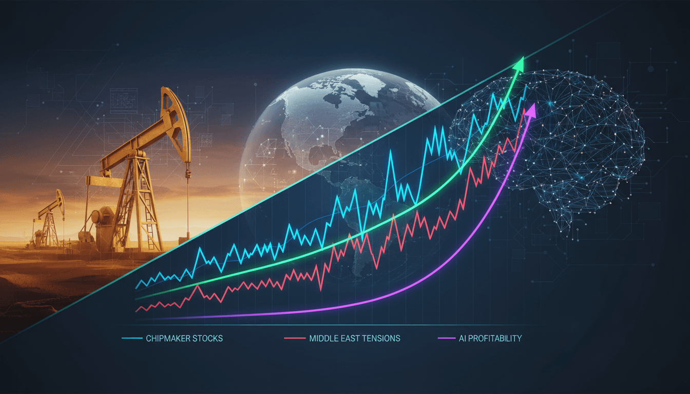 Chart showing chip stock performance amid geopolitical tensions