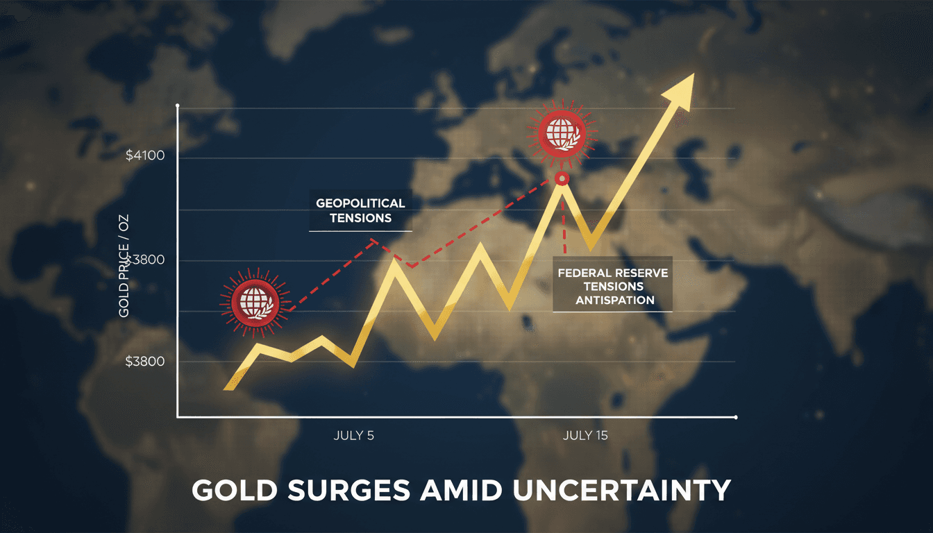 Gold bars with rising price chart background