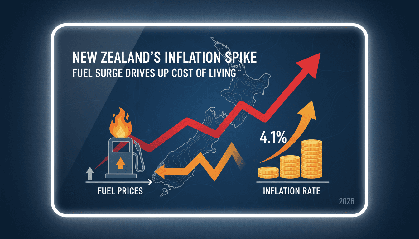 Graph showing New Zealand's inflation rate increase due to rising fuel prices
