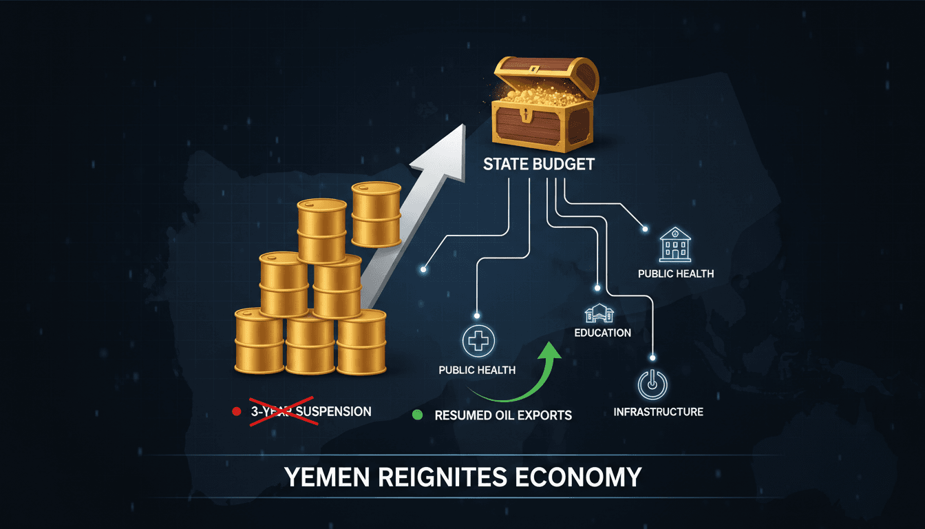 Yemen's oil exports resume, signaling potential economic recovery.