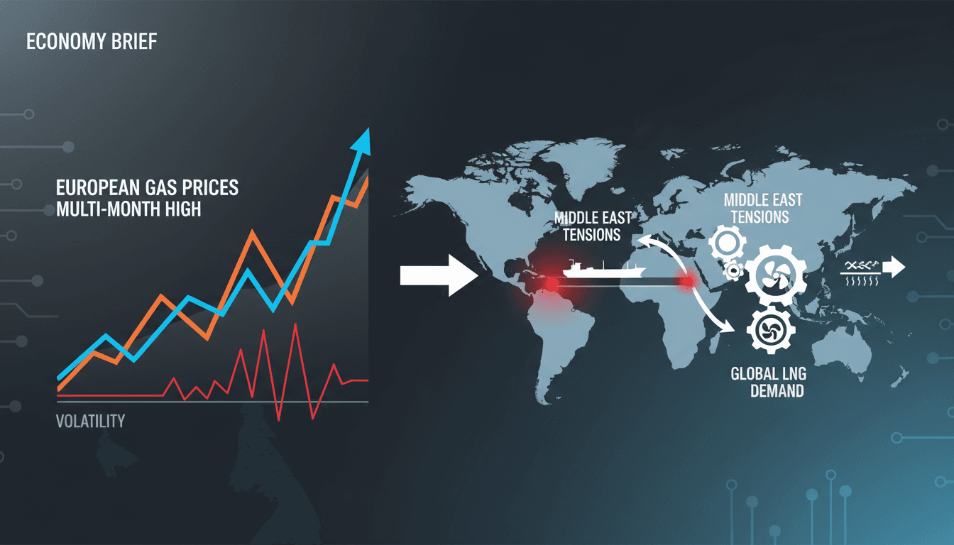 Graph showing the rise of European gas prices amid geopolitical tensions.