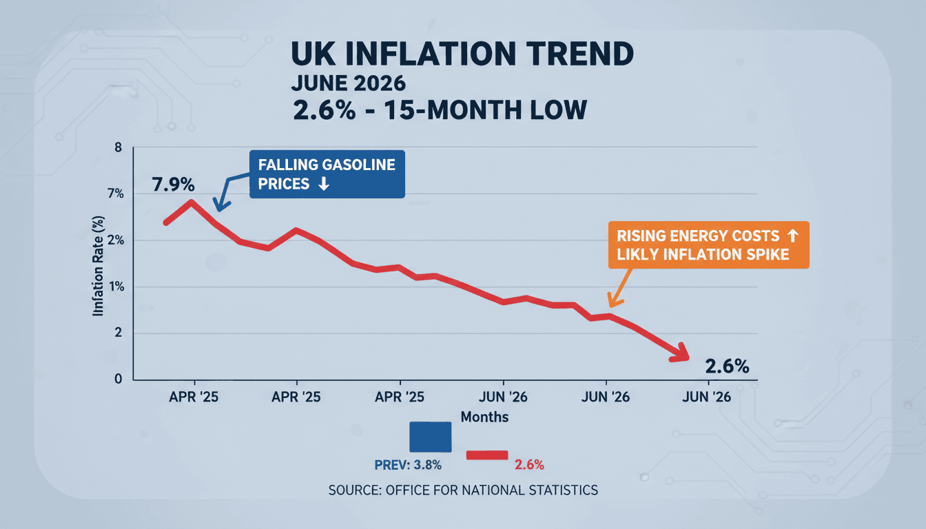 Graph showing UK inflation trends and key economic indicators.