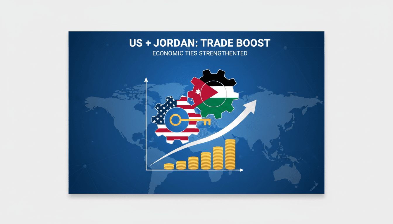 US and Jordan officials signing a trade agreement