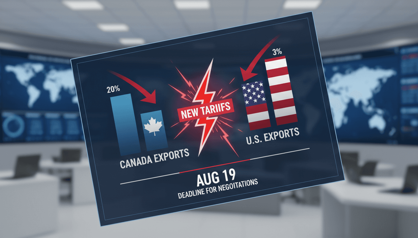 President Trump announcing new tariffs affecting Canadian goods