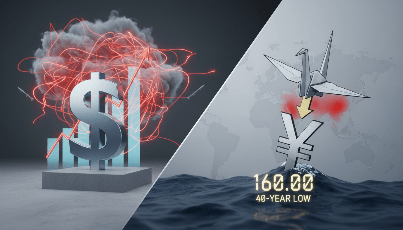 US dollar and Japanese yen currency exchange rates with geopolitical backdrop