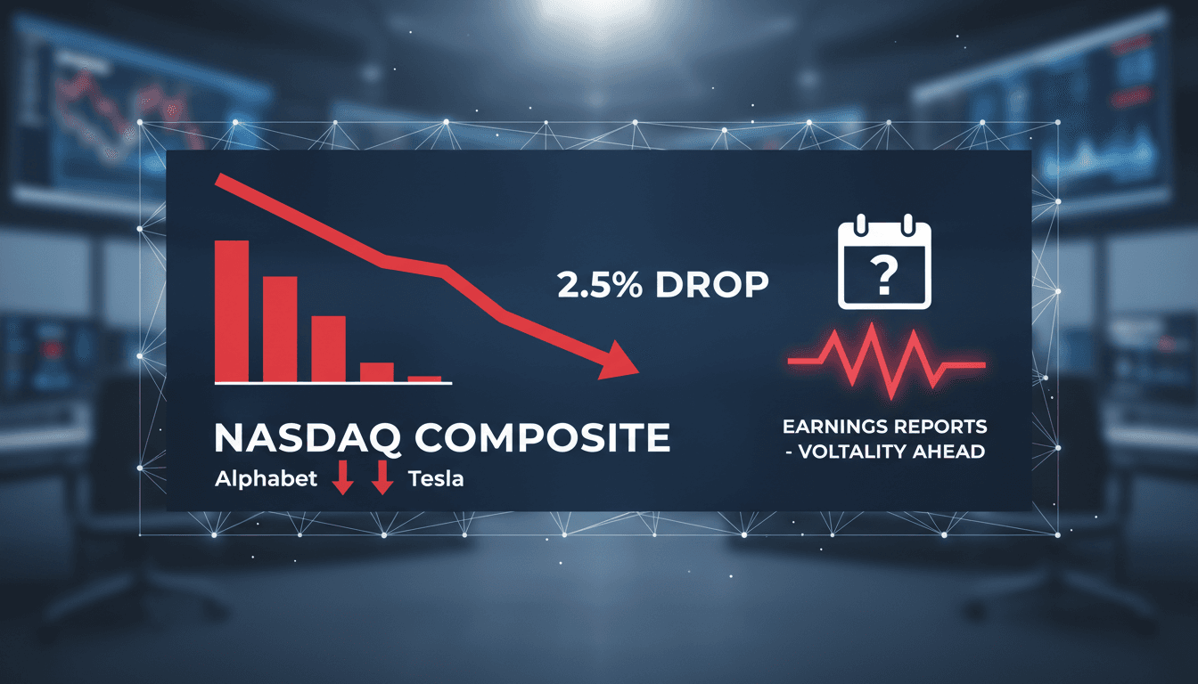 Nasdaq composite index decline with tech stock influences