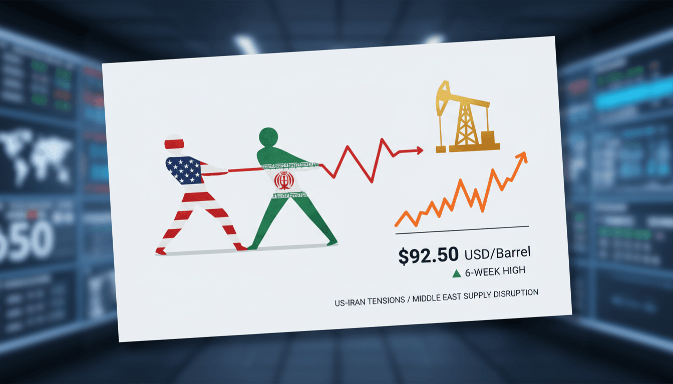 Graph showing the rise in oil prices linked to US-Iran tensions.