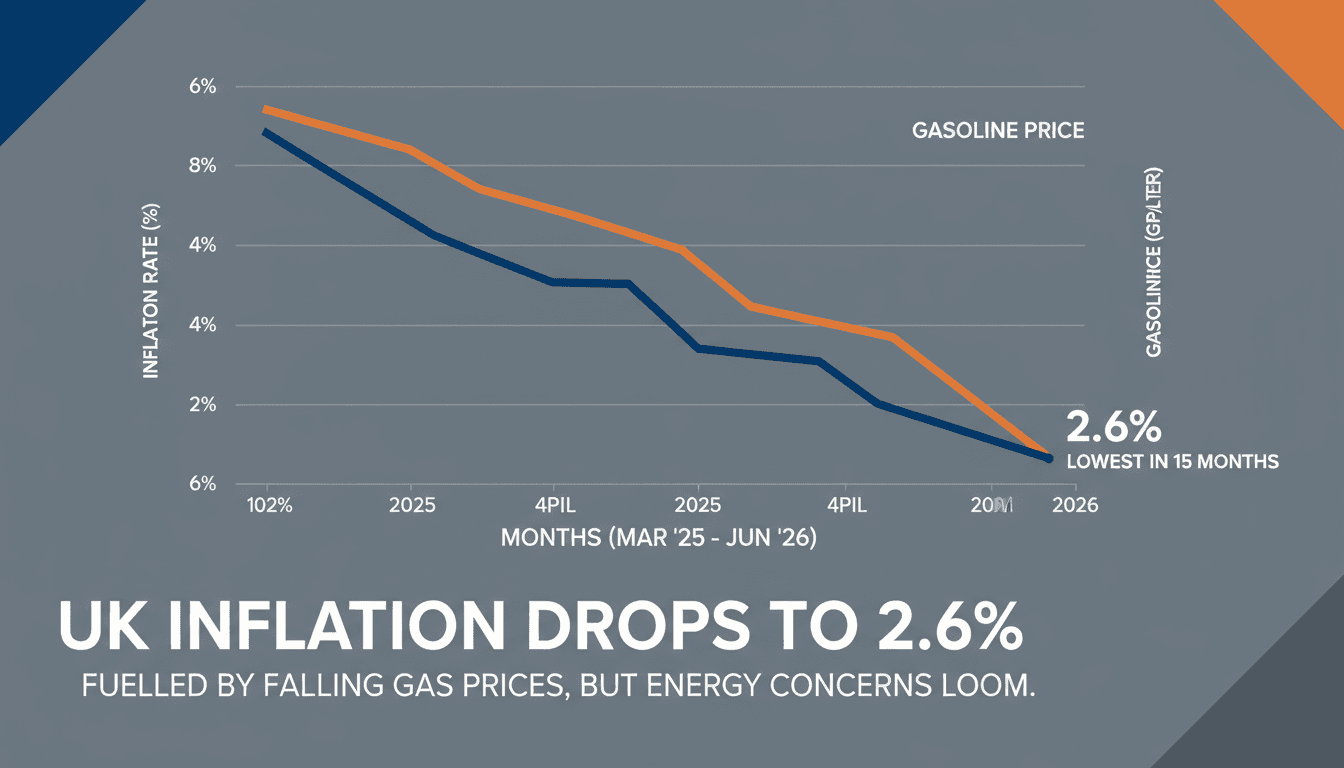 Graph showing UK inflation trends and gasoline price fluctuations