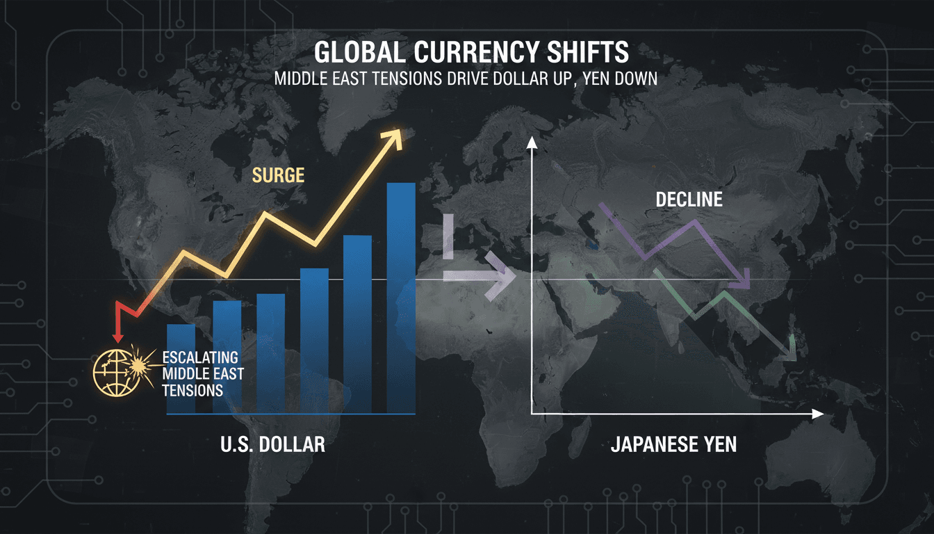 U.S. dollar surges amid escalating Middle East tensions as Japanese yen declines