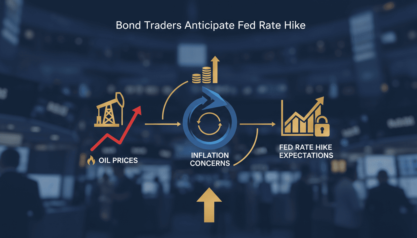 Graph showing the relationship between oil prices and interest rate expectations.