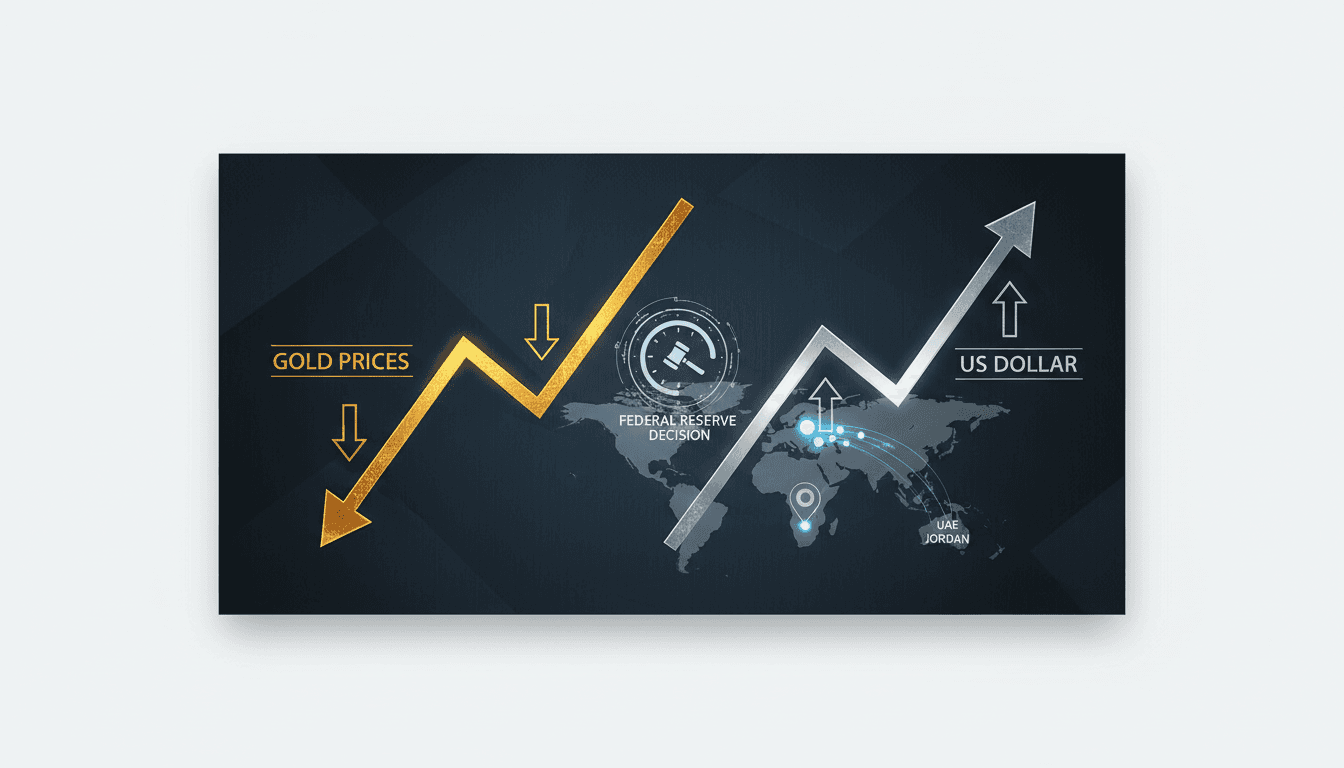 Gold bars with a rising dollar symbol in the background