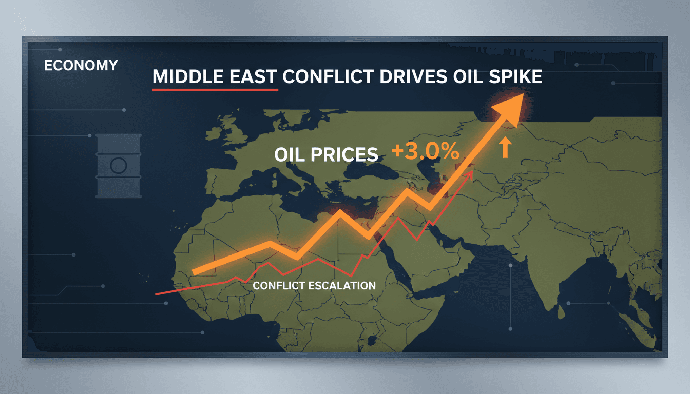 Oil prices rise due to renewed conflict in the Middle East.