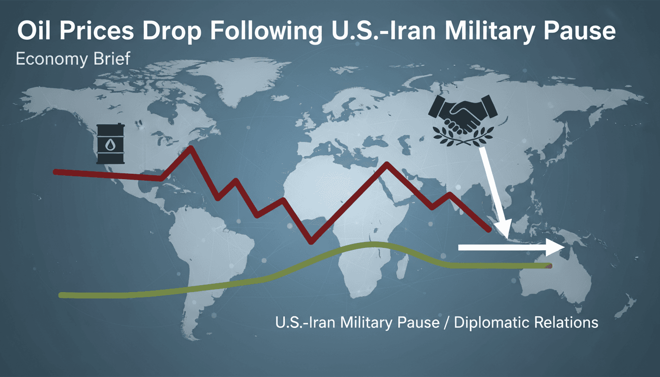 Graph showing the decline in oil prices following U.S.-Iran military pause