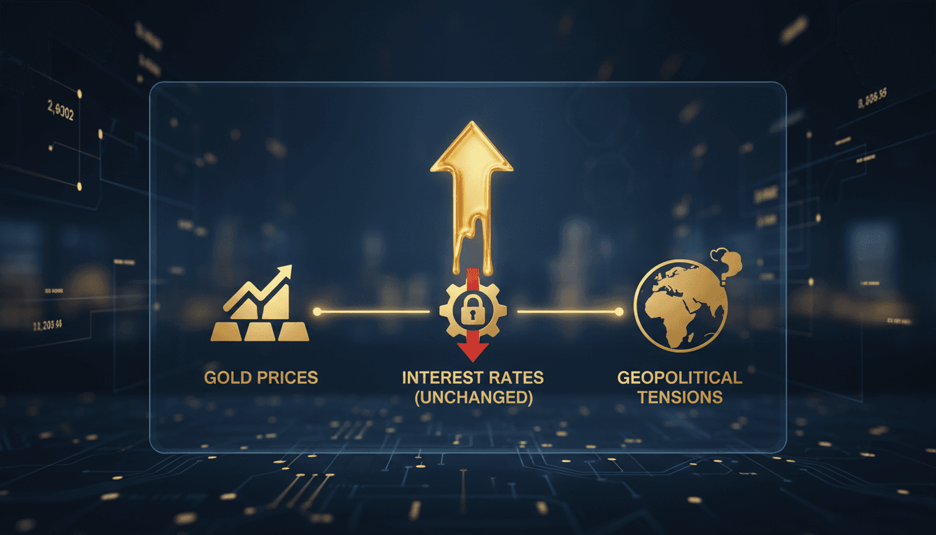 Gold bars with a backdrop of financial charts and Middle East map