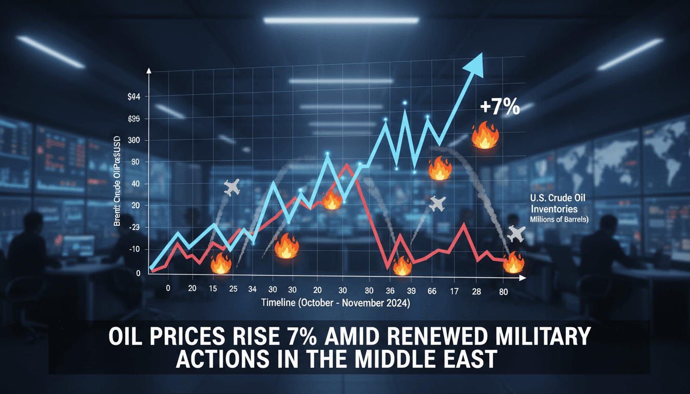 Graph showing the rise in oil prices linked to geopolitical events in the Middle East.