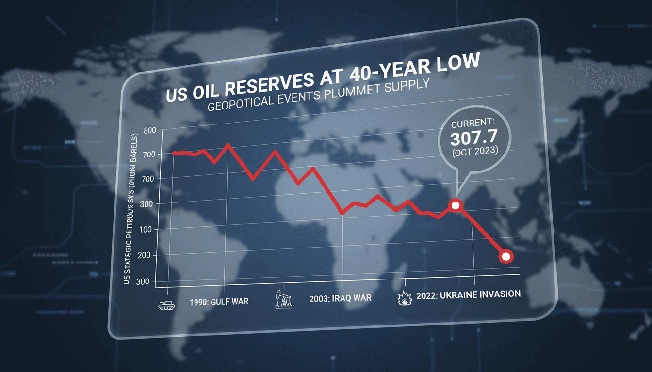 Graph showing the decline of the U.S. Strategic Petroleum Reserve over the years.