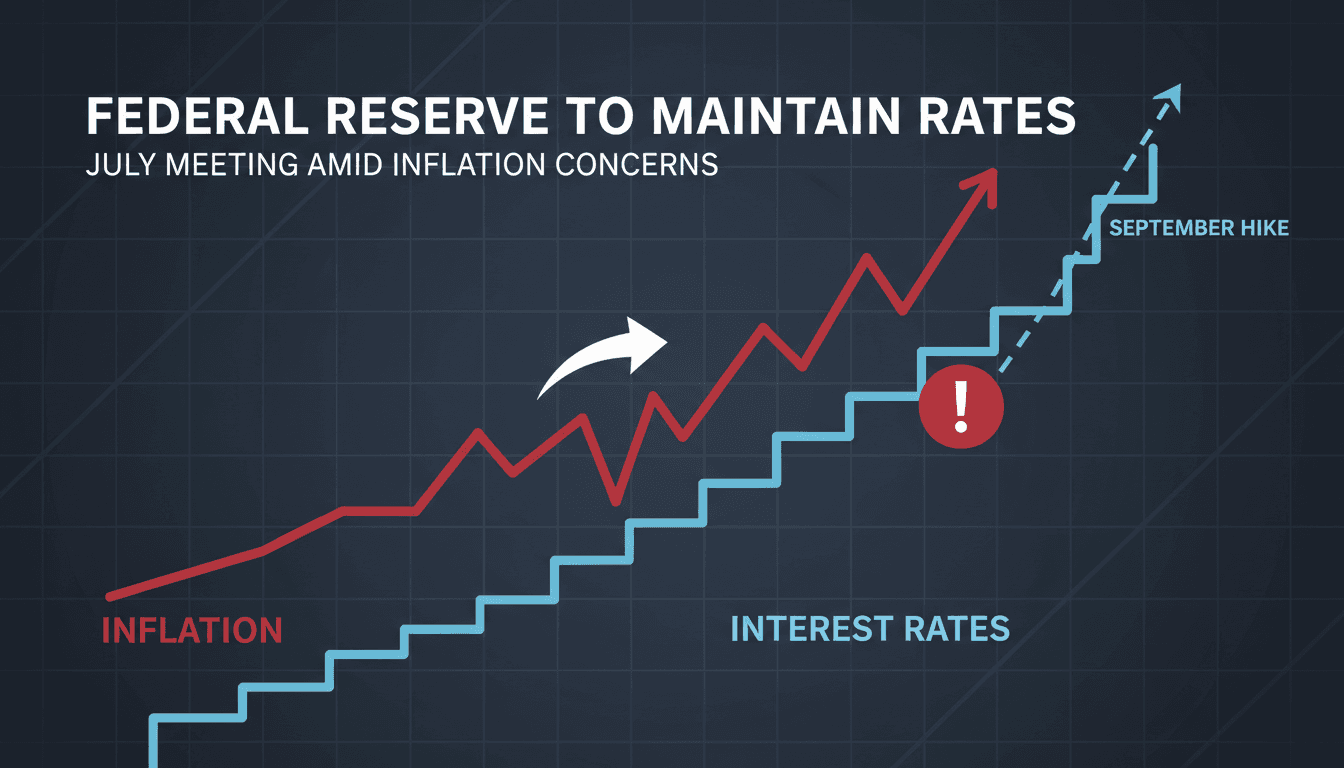 Federal Reserve building with interest rate graphs in the background