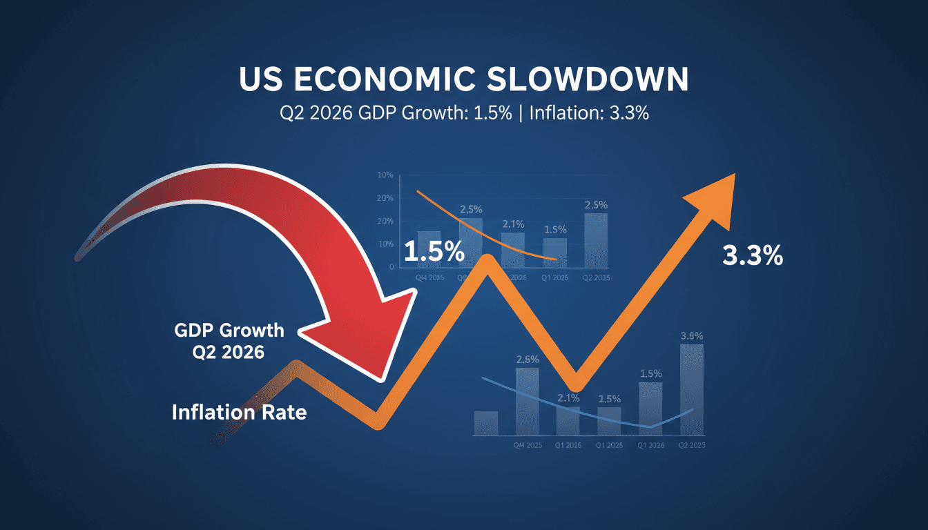 Graph showing US GDP growth rate and inflation trends in 2026