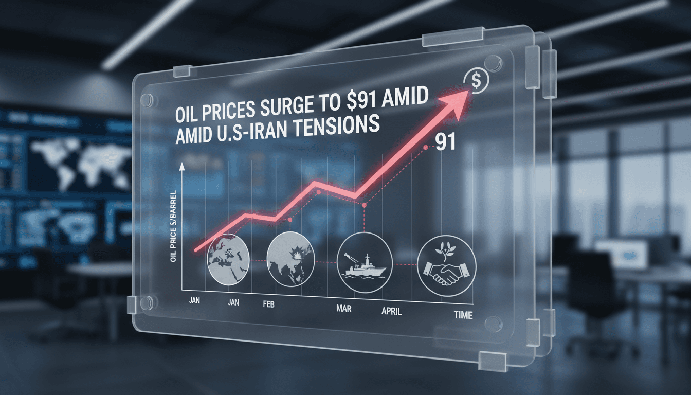 Graph showing the rise in oil prices amid geopolitical tensions