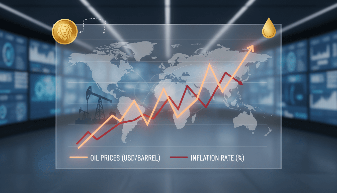 Graph showing the relationship between oil prices and inflation rates.