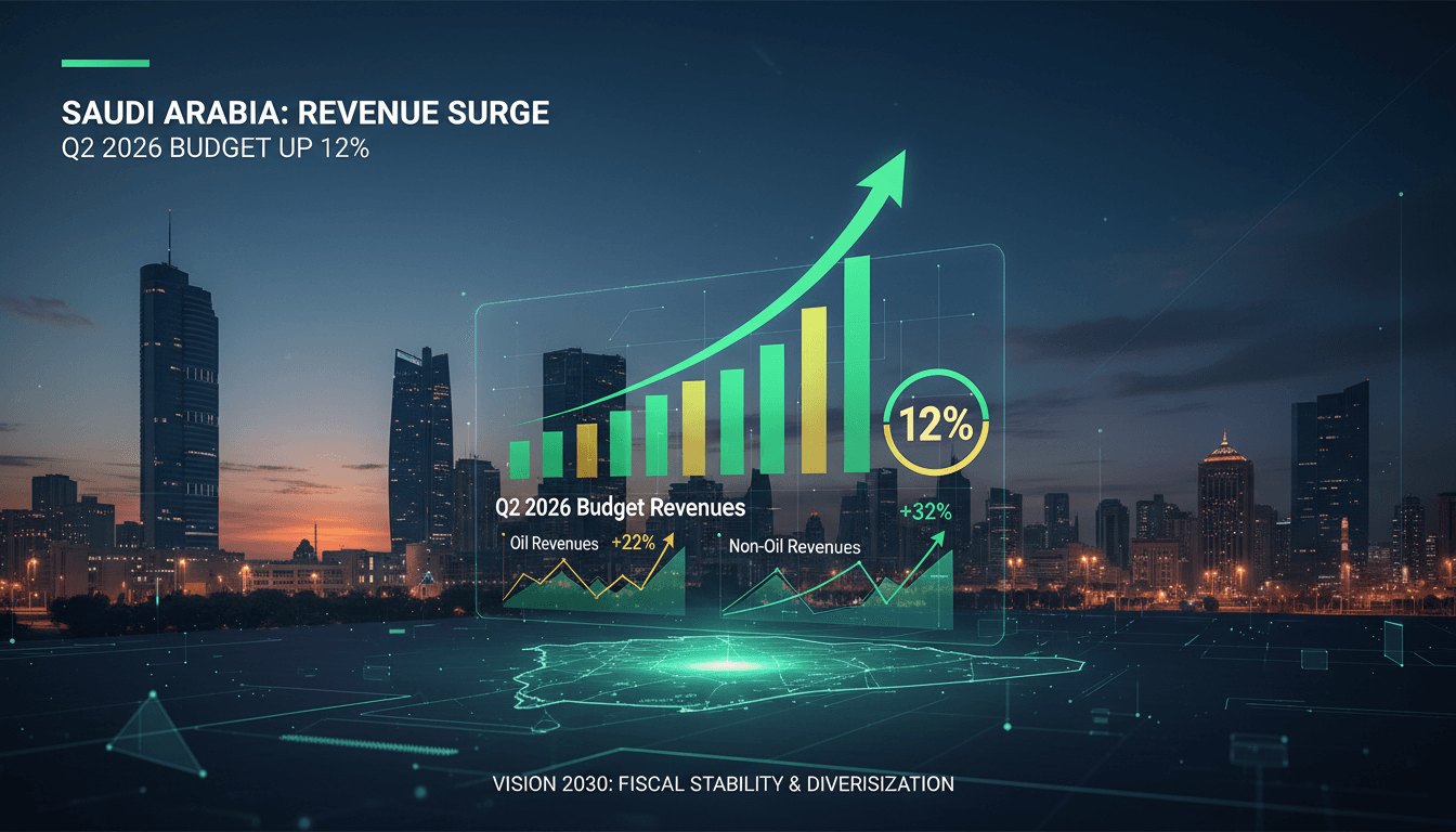 Graph showing Saudi Arabia's budget revenue growth in Q2 2026.