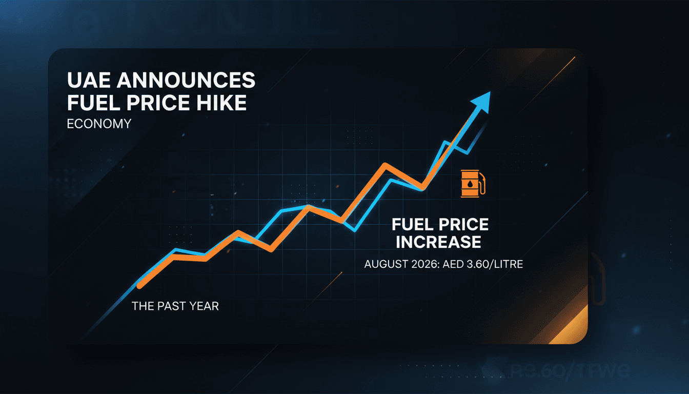Fuel price increase announcement in the UAE for August 2026